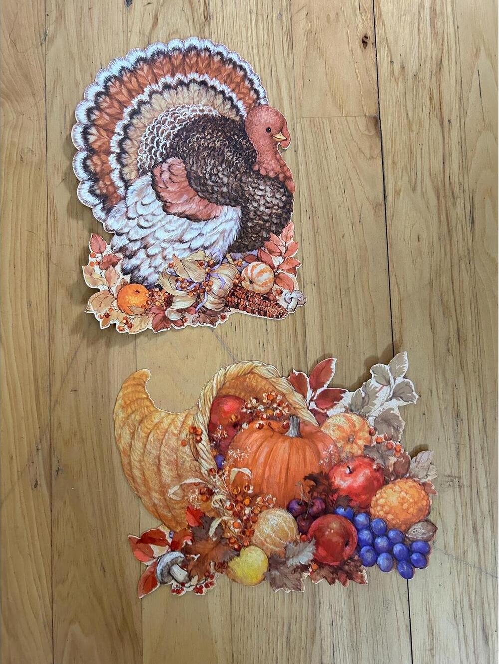 Thanksgiving vintage 1981 die cuts.Fall decor.